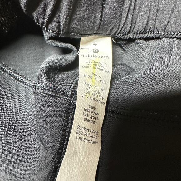 Lululemon On the Fly Jogger Velvet Trim Black Women's Size 4 Excellent Condition - Picture 5 of 9